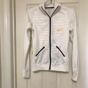 White Nike zip up jacket